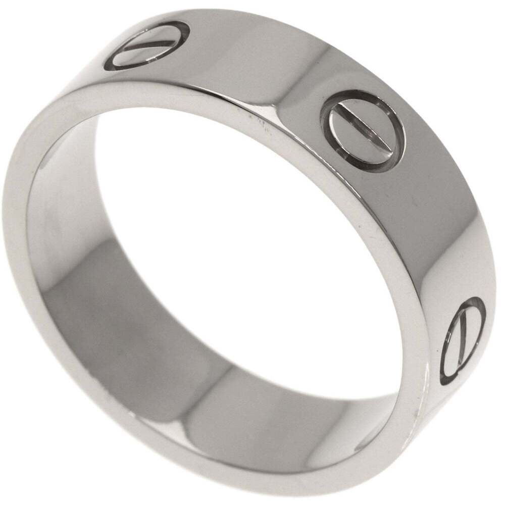 CARTIER 18k Silver Love Ring #58